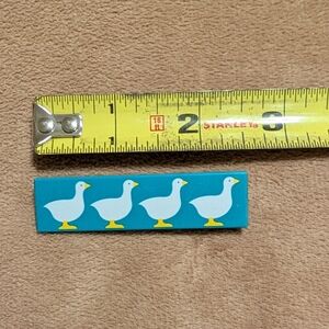 Turquoise & Yellow Brooch with Ducks